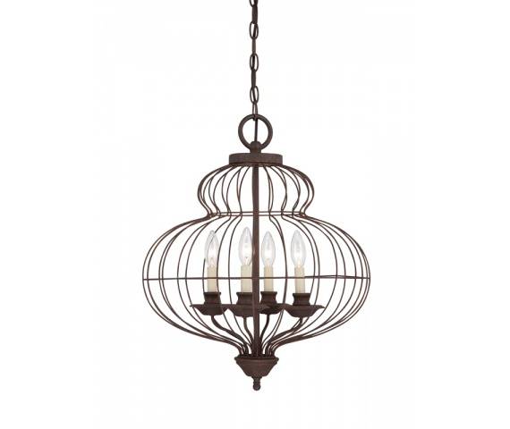 Lampa wisząca Laila QZ/LAILA4B Quoizel poczwórna oprawa w dekoracyjnym stylu