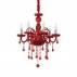 Lampa wisząca Giudecca SP6 027418 Ideal Lux czerwona oprawa w stylu kryształowym