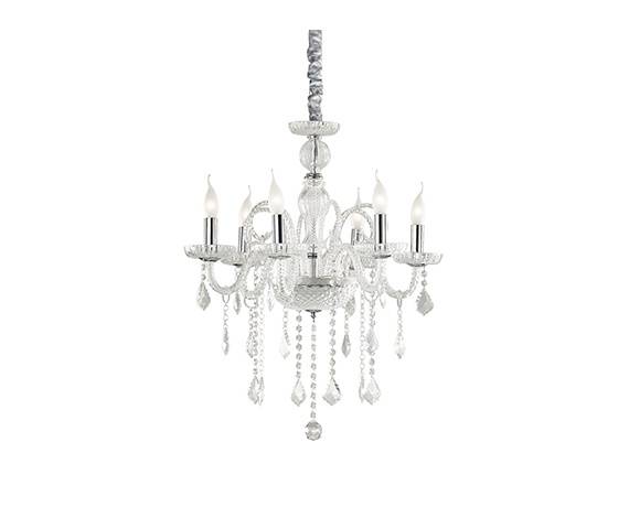 Lampa wisząca Giudecca SP6 027821 Ideal Lux transparentna oprawa w kryształowym stylu