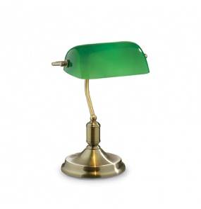 Lampa biurkowa Lawyer TL1 045030 Ideal Lux dekoracyjna oprawa w kolorze patyny i zieleni