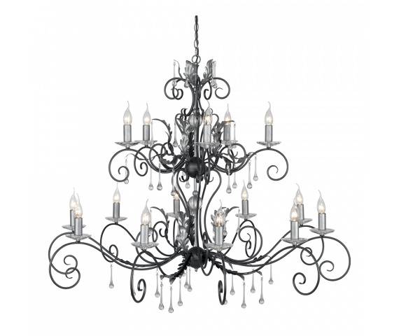 Żyrandol Amarilli AML15 BLK/SIL Elstead Lighting czarno-srebrna oprawa w klasycznym stylu