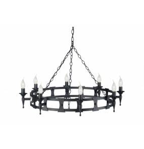 Żyrandol Saxon SAX8-BLK Elstead Lighting czarna oprawa w klasycznym stylu
