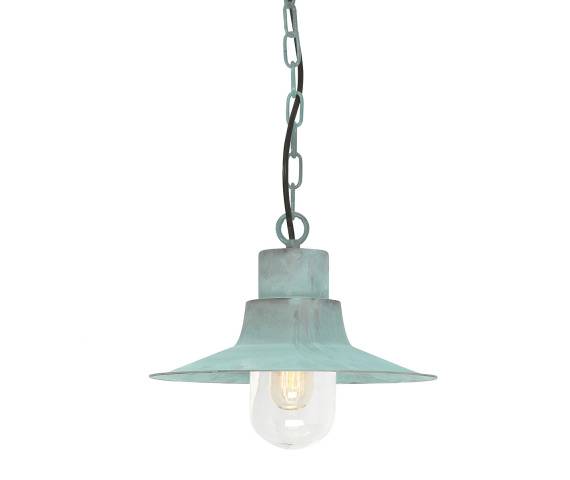 Lampa wisząca zewnętrzna Sheldon CH V Elstead Lighting nowoczesna oprawa w kolorze miedzianej zieleni