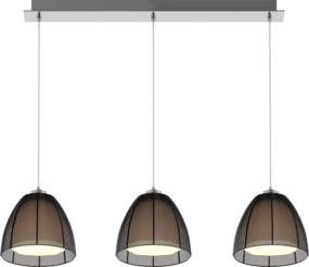 Lampa wisząca Pico MD9023-3B oprawa w kolorze srebrnym z czarnymi kloszami ZUMA LINE
