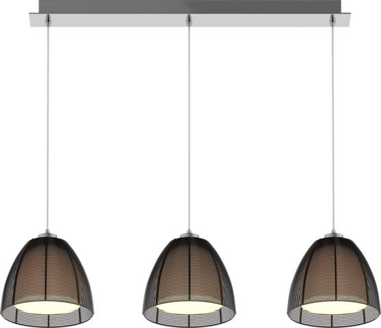 Lampa wisząca Pico MD9023-3B oprawa w kolorze srebrnym z czarnymi kloszami ZUMA LINE