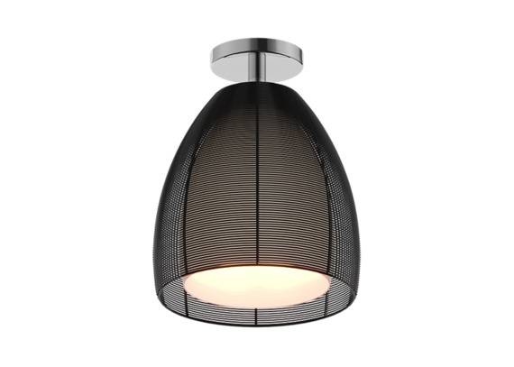 Plafon Pico MX9023-1L nowoczesna oprawa w kolorze srebrnym z czarnym kloszem ZUMA LINE