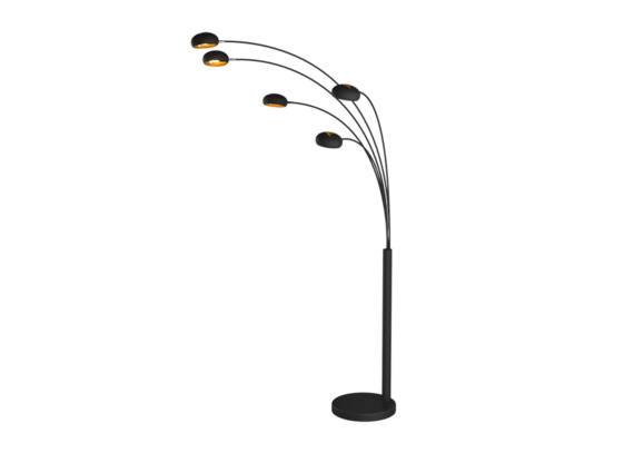 Lampa podłogowa Branca TS-5805-BKGO wieloramienna oprawa w kolorze czarym z elementami złota ZUMA LINE