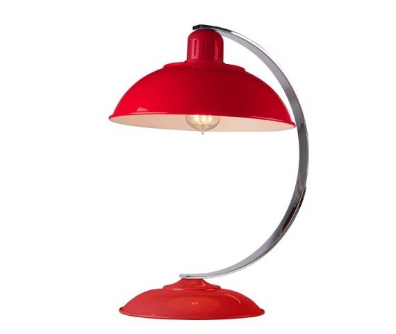 Lampa biurkowa Franklin Elstead Lighting czerwona oprawa w nowoczesnym stylu
