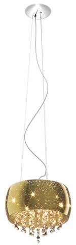 Lampa wisząca Vista P0076-05K-F4GQ dekoracyjna oprawa w kolorze srebrnym ze złotym kloszem ZUMA LINE