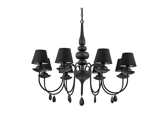 Lampa wisząca Blanche SP8 111896 Ideal Lux nowoczesna oprawa w kolorze czarnym