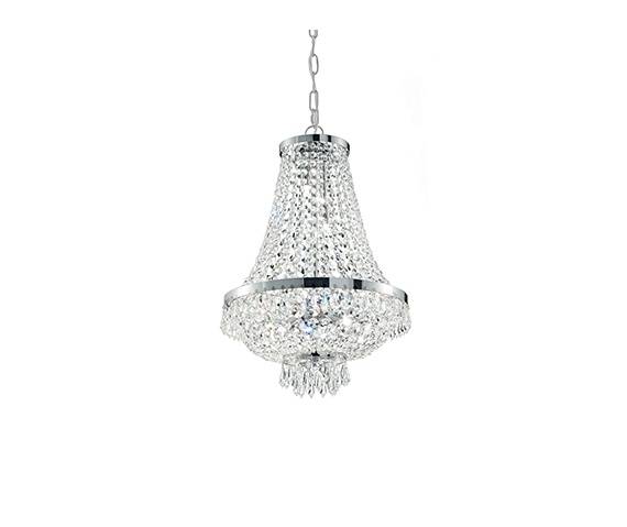 Żyrandol Caesar SP6 033532 Ideal Lux kryształowa oprawa w kolorze chromu