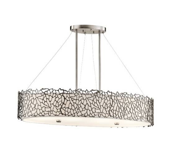Lampa wisząca Silver Coral KL/SILCORAL/ISLE Kichler podłużna oprawa w dekoracyjnym stylu