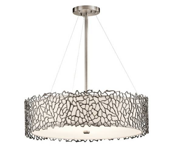 Lampa wisząca Silver Coral KL/SILCORAL/P/B Kichler okrągła oprawa w dekoracyjnym stylu