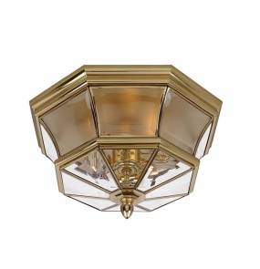 Plafon Newbury IP44 QZ-NEWBURY-F-PB Quoizel klasyczna oprawa w kolorze mosiądzu