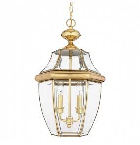 Lampa wisząca Newbury QZ-NEWBURY8-L-PB Quoizel zewnętrzna oprawa w kolorze mosiądzu