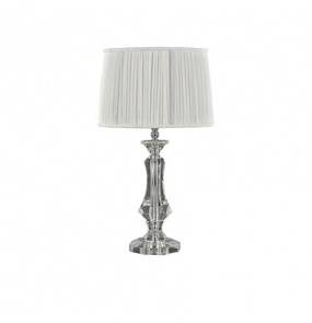 Lampa stołowa Kate-2 TL1 Round 122885 Ideal Lux biała oprawa w kryształowym stylu