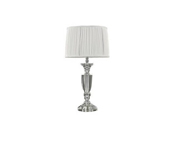 Lampa stołowa Kate-3 TL1 Round 122878 Ideal Lux biała oprawa w kryształowym stylu