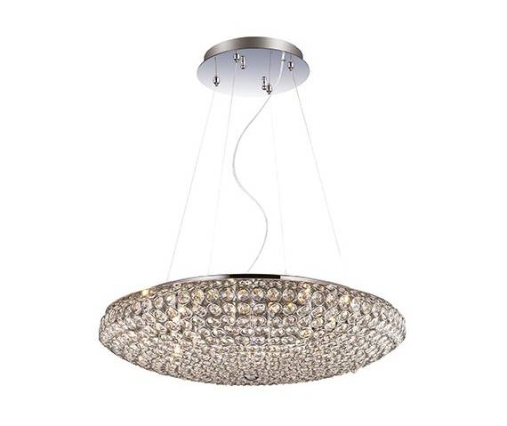 Lampa wisząca King SP12 088013 Ideal Lux chromowana oprawa w kryształowym stylu
