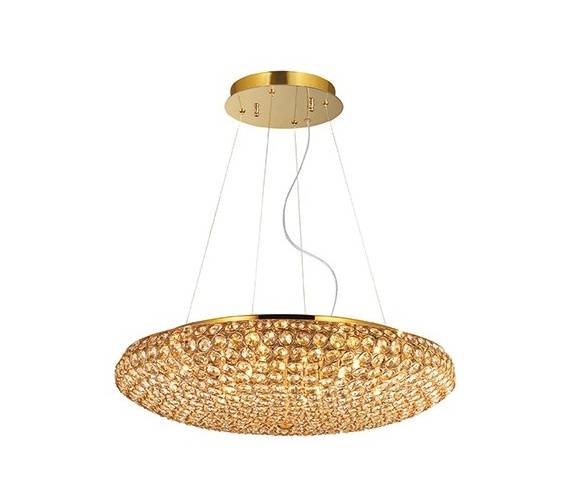 Lampa wisząca King SP12 088020 Ideal Lux złota oprawa w kryształowym stylu