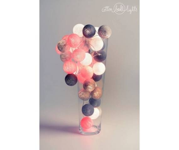Kolorowe kulki LED kompozycja - Grey & Pink