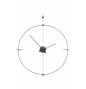 Zegar ścienny MINI BILBAO MBI w kolorze drewna orzechowego i czerni NOMON