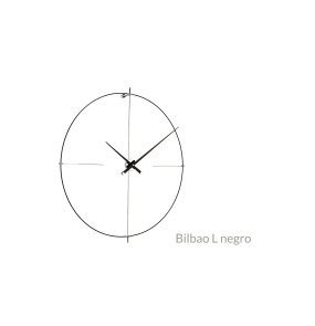 Zegar ścienny BILBAO L BIL000NN w kolorze chromu i czerni NOMON