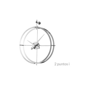 Zegar ścienny 2 PUNTOS I DPI w kolorze stali i chromu NOMON