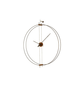 Zegar ścienny BARCELONA BAR w kolorze drewna orzechowego i czerni NOMON