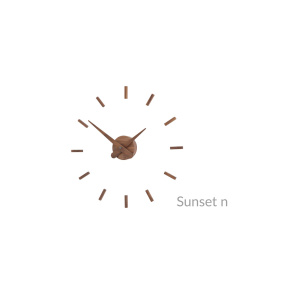Zegar ścienny SUNSET N ISUNN w kolorze drewna orzechowego NOMON