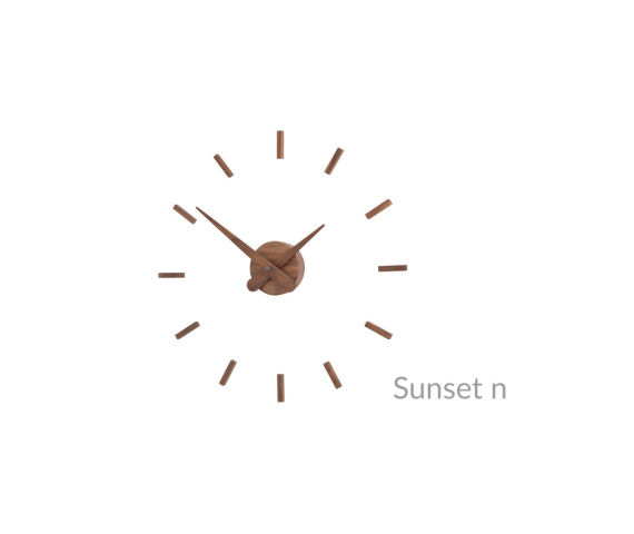 Zegar ścienny SUNSET N ISUNN w kolorze drewna orzechowego NOMON