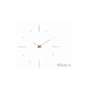 Zegar ścienny MIXTO N MING w kolorze drewna orzechowego i chromu NOMON