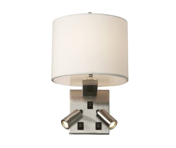 Kinkiet BELMONT BELMONT-3W oprawa w kolorze szczotkowanego niklu z białym abażurem ELSTEAD LIGHTING