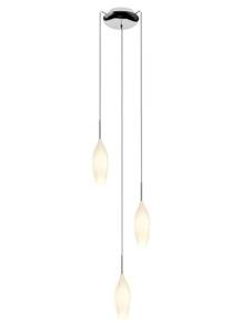 Lampa wisząca Champagne MD2101A-3W oprawa w kolorze srebrnym z mlecznymi kloszami ZUMA LINE