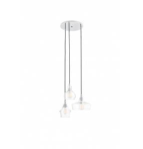 Lampa wisząca Longis 3 10525309 oprawa chromowa / przewody czarne Kaspa 