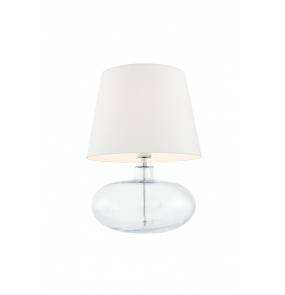 Lampa stołowa Sawa 40581101 oprawa przezroczysta / abażur biały Kaspa 