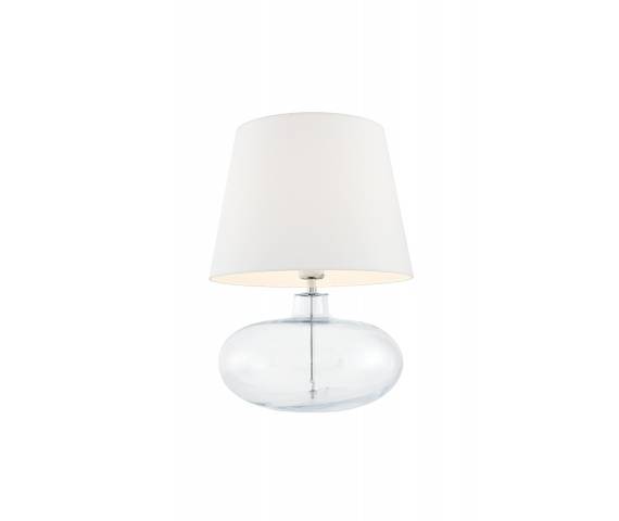 Lampa stołowa Sawa 40581101 oprawa przezroczysta / abażur biały Kaspa 