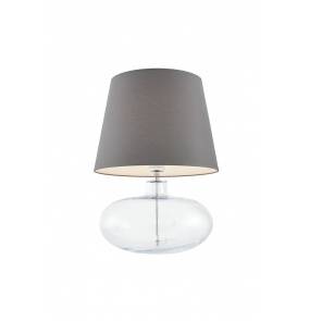 Lampa stołowa Sawa 40583108 oprawa przezroczysta / abażur szary Kaspa 