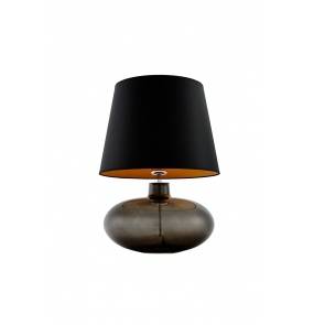 Lampa stołowa Sawa 40587102 oprawa przezroczysty grafit / abażur czarny z miedzią Kaspa 