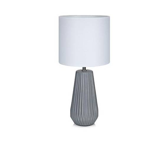 Lampa stołowa Nicci 106449 Markslojd szara lampa stołowa z białym abażurem