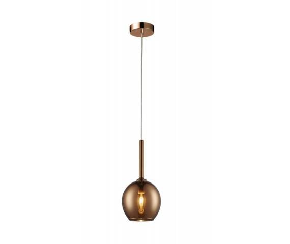 Lampa wisząca Monic Copper MD1629-1 oprawa w kolorze srebrnym z miedzianym, szklanym kloszem ZUMA LINE