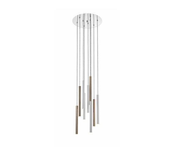 Lampa wisząca Loya P0461-09C-B5SB oprawa w kolorze białym z elementami złota ZUMA LINE