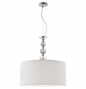 Lampa wisząca Rea RLD93163-1W oprawa w kolorze srebrnym z białym kloszem ZUMA LINE