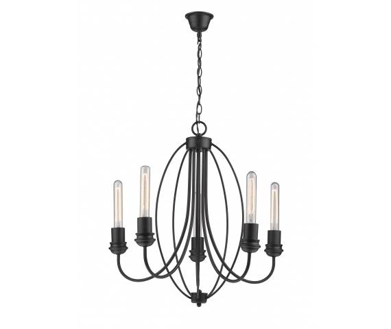 Żyrandol CANARIA LP-6704/5P oprawa w kolorze czarnym LIGHT PRESTIGE