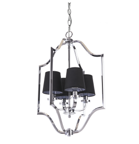 Lampa wisząca New York P04380CH-BK COSMOLight czarna oprawa w stylu nowoczesnym