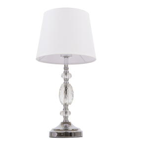 Lampa stołowa Monaco T01885WH COSMOLight biała oprawa w stylu kryształowym