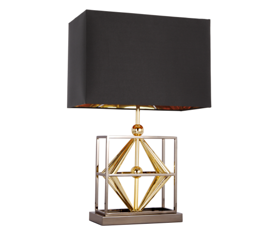 Lampa stołowa Quito T01939BK AU COSMOLight czarno-złota oprawa w stylu nowoczesnym