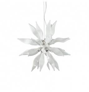 Lampa wisząca Leaves SP8 111957 Ideal Lux biała oprawa w stylu design