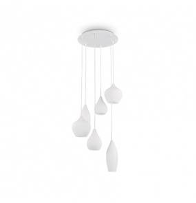 Lampa wisząca Soft SP6 087818 Ideal Lux biała oprawa w stylu design