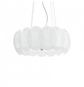 Lampa wisząca Ovalino SP8 090481 Ideal Lux biała oprawa w stylu design