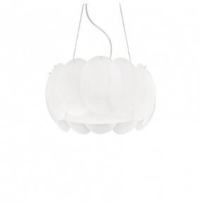 Lampa wisząca Ovalino SP5 074139 Ideal Lux biała oprawa w stylu design